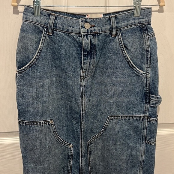 BDG urban outfitters denim carpenter maxi skirt size Small - Picture 3 of 9